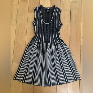 Missioni Elegant Black and White Striped Dress
